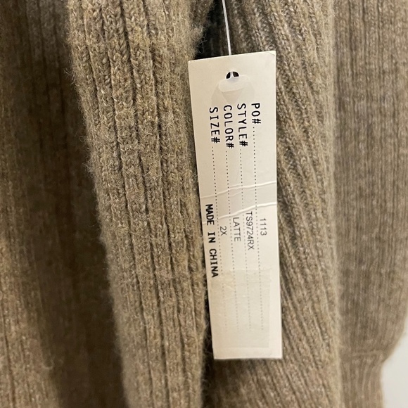 Theo & Spence Latte Open Front Cardigan with Pockets - Picture 5 of 6